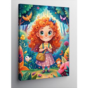 Kanvas Tablo Kız Çocuğu Kırda Ve Hayvanlar 70x100 cm
