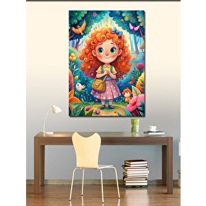 Kanvas Tablo Kız Çocuğu Kırda Ve Hayvanlar 100x140 cm