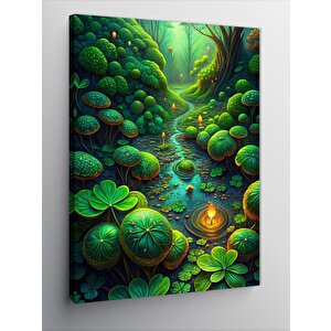 Kanvas Tablo Nilüfer Çiçeği Ve Nehir 70x100 cm