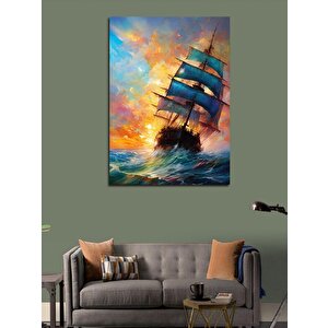 Kanvas Tablo Denizleri Aşan Yelkenli Gemi 100x140 cm