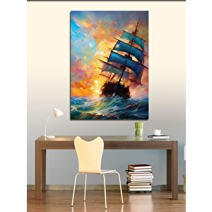 Kanvas Tablo Denizleri Aşan Yelkenli Gemi 100x140 cm