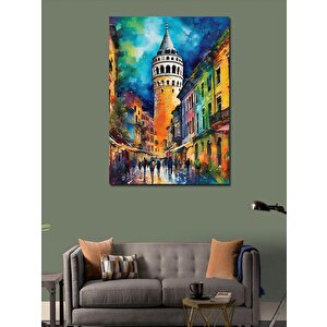 Kanvas Tablo Sulu Boya İstanbul Galata Kulesi 70x100 cm