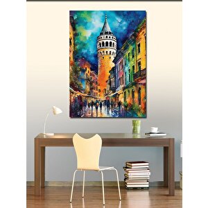 Kanvas Tablo Sulu Boya İstanbul Galata Kulesi 70x100 cm