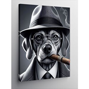 Kanvas Tablo Puro İçen Retro Köpek 100x140 cm