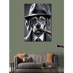 Kanvas Tablo Puro İçen Retro Köpek 70x100 cm