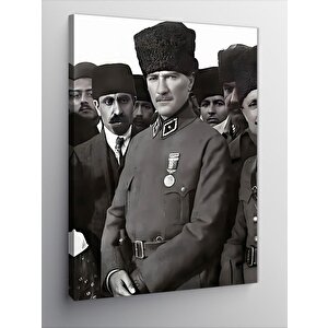 Kanvas Tablo Siyah Beyaz Atatürk 50x70 cm