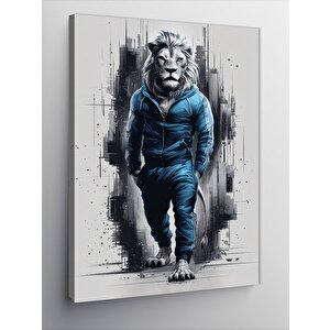 Kanvas Tablo Eşofmanlı Aslan 100x140 cm