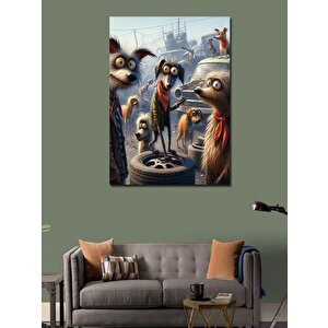 Kanvas Tablo Sevimli Sokak Köpekleri 50x70 cm