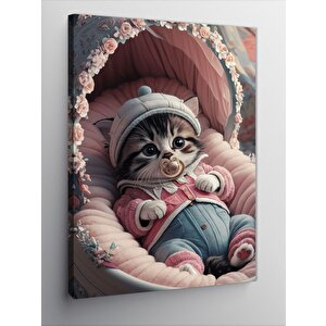 Kanvas Tablo Bebek Kedi 70x100 cm