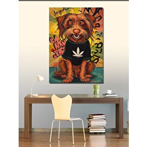 Kanvas Tablo Barışçıl T-shirt Lü Köpek 100x140 cm