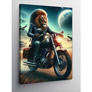 Kanvas Tablo Aslan Ve Chopper 100x140 cm