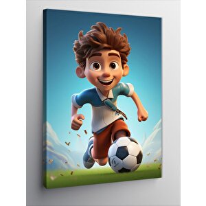 Kanvas Tablo Futbol Oynayan Çocuk 70x100 cm