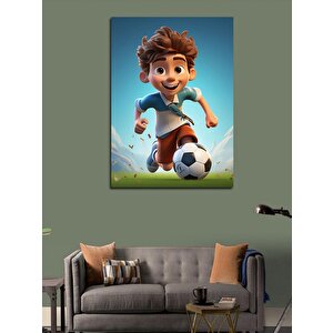 Kanvas Tablo Futbol Oynayan Çocuk 70x100 cm