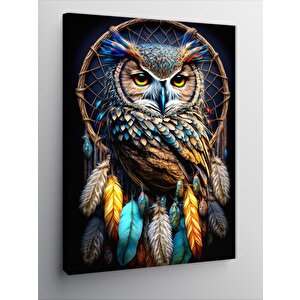 Kanvas Tablo Düş Kapanında Oturan Baykuş 50x70 cm