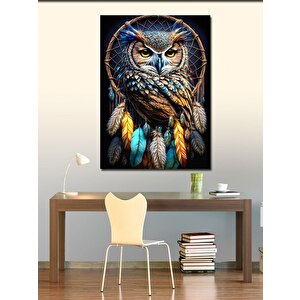 Kanvas Tablo Düş Kapanında Oturan Baykuş 50x70 cm