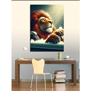Kanvas Tablo Aslan Banyoda 50x70 cm