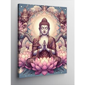 Kanvas Tablo Buda Heykeli Ve Lotus Çiçeği 70x100 cm
