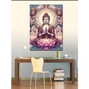 Kanvas Tablo Buda Heykeli Ve Lotus Çiçeği 70x100 cm