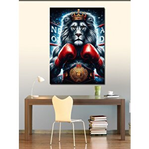 Kanvas Tablo Şampiyon Boksör Aslan 100x140 cm