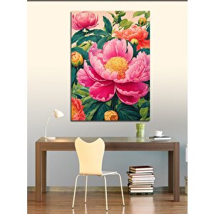 Kanvas Tablo Pembe Çiçek 100x140 cm