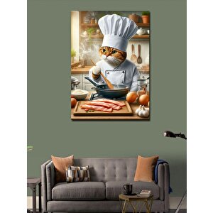 Kanvas Tablo Et Pişiren Kedi 70x100 cm