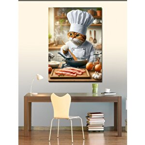 Kanvas Tablo Et Pişiren Kedi 70x100 cm