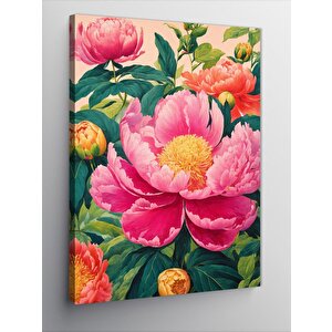 Kanvas Tablo Pembe Çiçek 70x100 cm