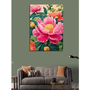 Kanvas Tablo Pembe Çiçek 70x100 cm