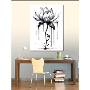 Kanvas Tablo Yaralı Beyaz Çiçek 100x140 cm