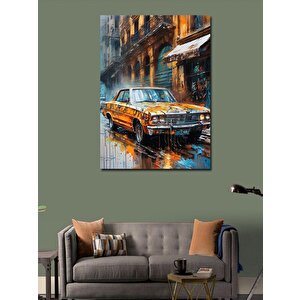 Kanvas Tablo Turuncu  Klasik Araba 100x140 cm