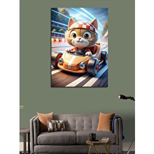Kanvas Tablo Yarış Yapan Kedi 50x70 cm