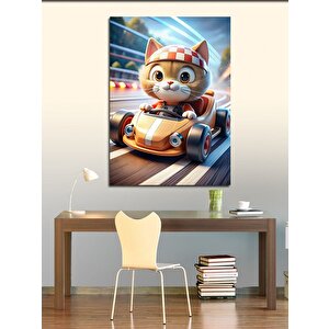 Kanvas Tablo Yarış Yapan Kedi 50x70 cm