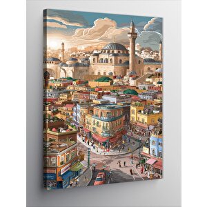 Kanvas Tablo Sevimli Şehir Ve Büyük Cami 100x140 cm