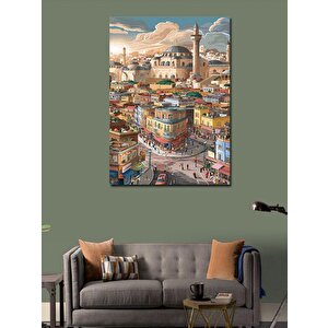 Kanvas Tablo Sevimli Şehir Ve Büyük Cami 100x140 cm