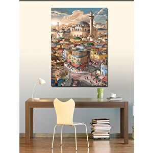 Kanvas Tablo Sevimli Şehir Ve Büyük Cami 100x140 cm