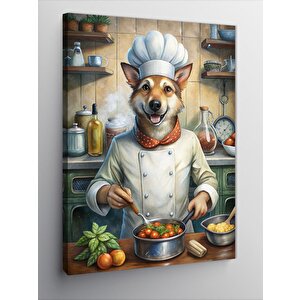 Kanvas Tablo Aşçı Köpek 100x140 cm