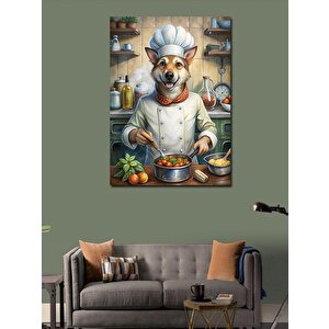 Kanvas Tablo Aşçı Köpek 100x140 cm