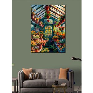 Kanvas Tablo Kış Bahçesi Ve Çiçekler 70x100 cm