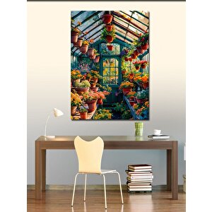 Kanvas Tablo Kış Bahçesi Ve Çiçekler 70x100 cm