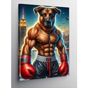Kanvas Tablo Kaslı Boksör Köpek 70x100 cm