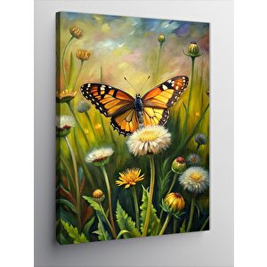 Kanvas Tablo Papatyalar Ve Kelebek 50x70 cm
