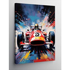 Kanvas Tablo Retro Formula 1 Aracı 100x140 cm