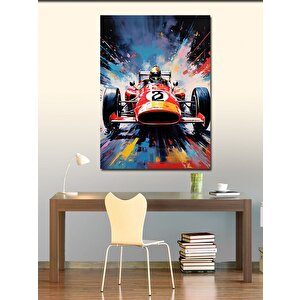 Kanvas Tablo Retro Formula 1 Aracı 100x140 cm