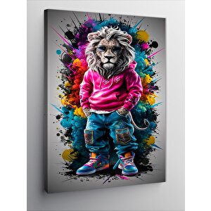 Kanvas Tablo Sportmen Renkli Aslan 70x100 cm