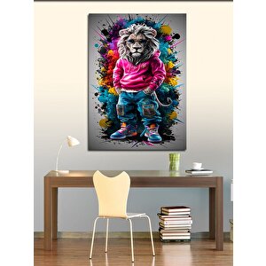 Kanvas Tablo Sportmen Renkli Aslan 70x100 cm