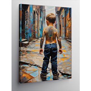 Kanvas Tablo Dövmeli Cocuk 70x100 cm