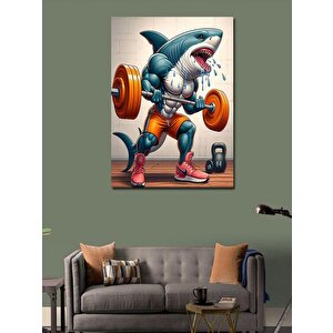 Kanvas Tablo Halter Kaldıran Köpek Balığı 50x70 cm