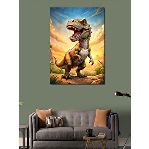 Kanvas Tablo Doğadaki Sevimli T Rex 70x100 cm