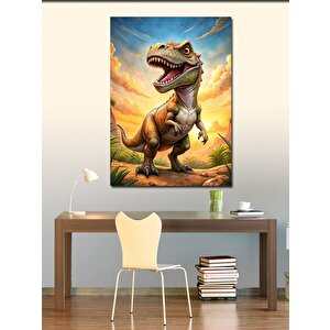 Kanvas Tablo Doğadaki Sevimli T Rex 70x100 cm