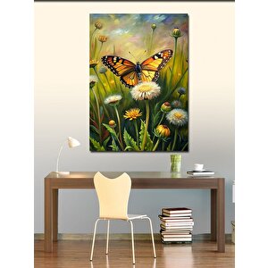 Kanvas Tablo Papatyalar Ve Kelebek 100x140 cm